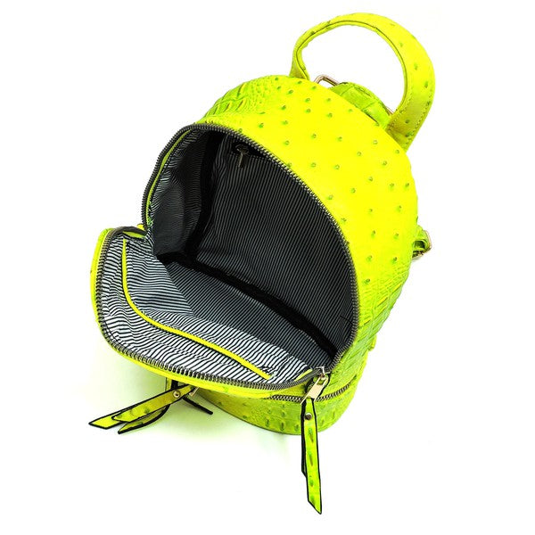 Ostrich Croc Neon 3 in 1 Convertible Backpack